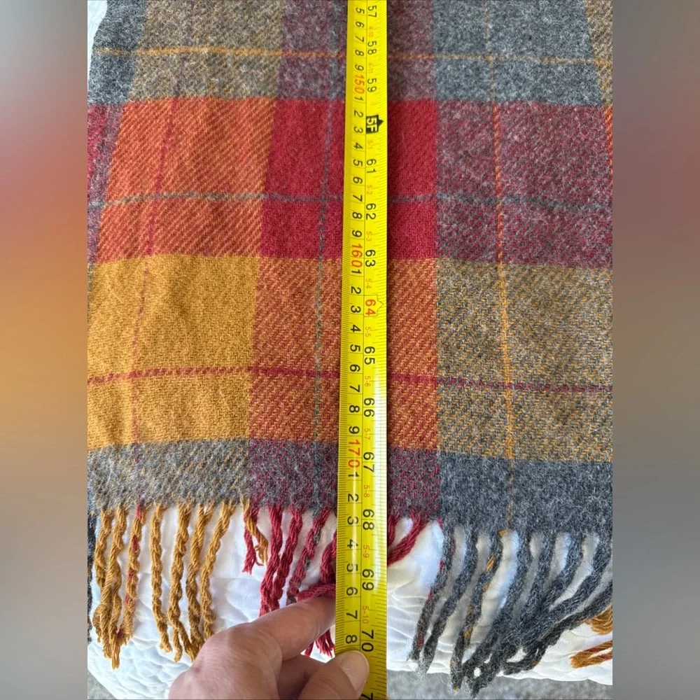 VTG Pendleton Wool Plaid Blanket Throw Red Brown USA 52